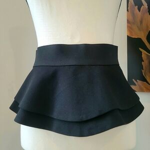 Layered Black Peplum Belt